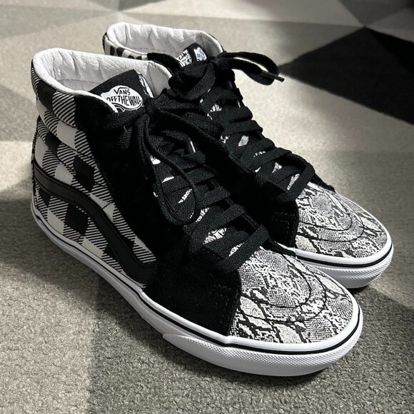 Vans SK8-Hi Snake Skin/Leopard/Plaid Sneakers Men's 5/Women's 6.5 - Picture 2 of 15